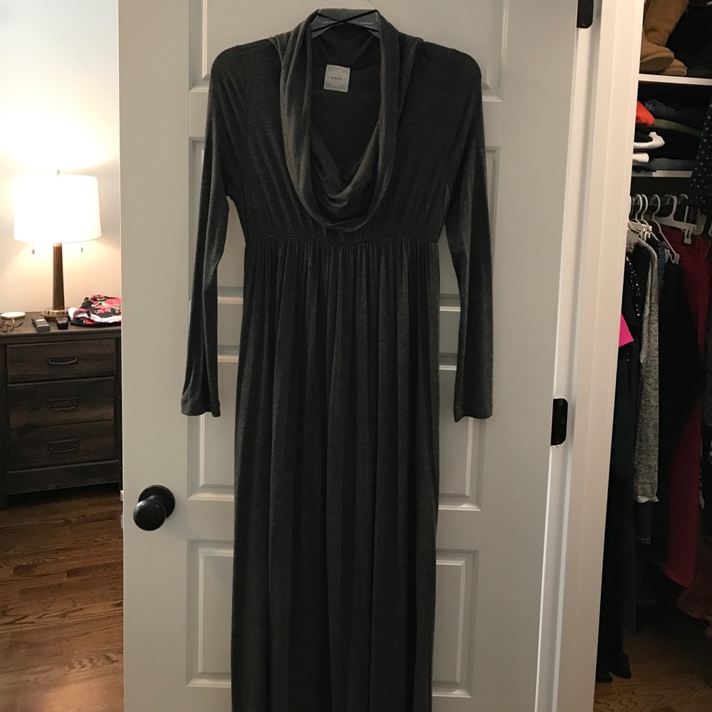 Nymphe Medium Gray Knit Cowl Neck Maxi Dress